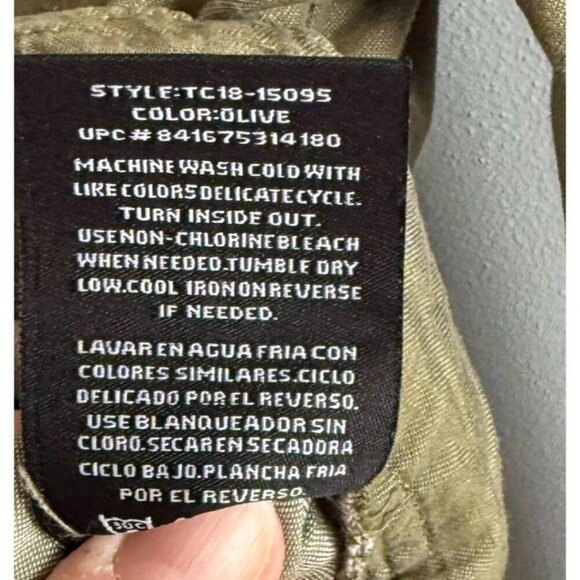 Tahari Womens Olive Green Button Up Lyocell Jacket Small Lightweight Casual - Picture 13 of 13